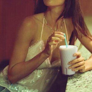 Mare Mare V-Neck Halter Shiny Tank Top Sequined tank by Anthropologie size L NWT